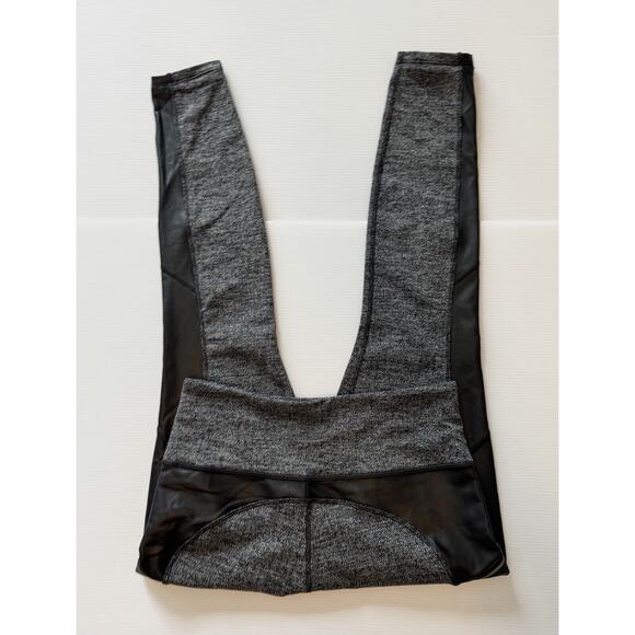 Athleta Metro Drifter Leggings Size S Luxe Herringbone Faux Leather High-Rise - Picture 5 of 11